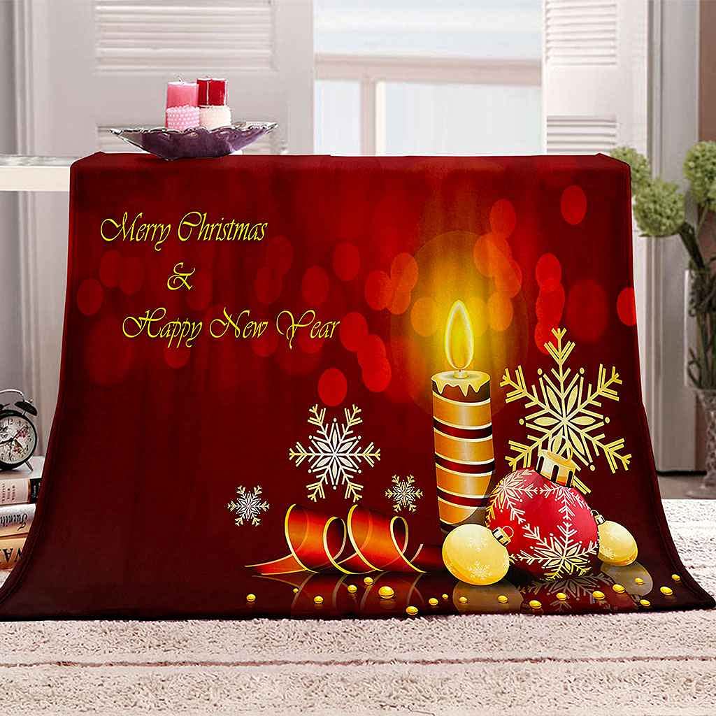Couverture flanelle bougie de Noël rouge pour partager des instants magiques en famille