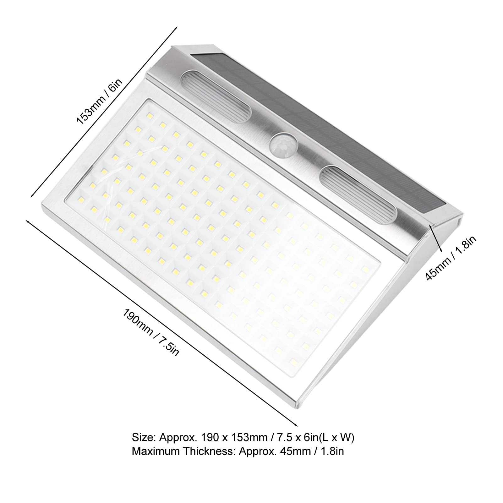Luces Solares para Exteriores Luz de Pared con Sensor Solar IP65 Impermeable 112 LED Lámpara de Pared con Sensor de Movimiento Solar Luces de Pared Solares para Exteriores para Puerta de Entrada, Pati