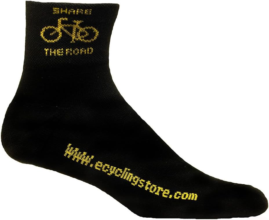 eCycle Men's Share The Road Cycling Socks Large Black