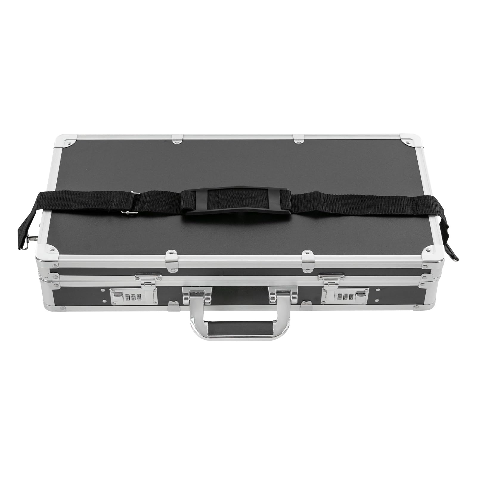 Barbiere case portatile, con due lucchetti a combinazione, organizer per attrezzi da viaggio, stile Barber Stylist, borsa per il trasporto (argento)