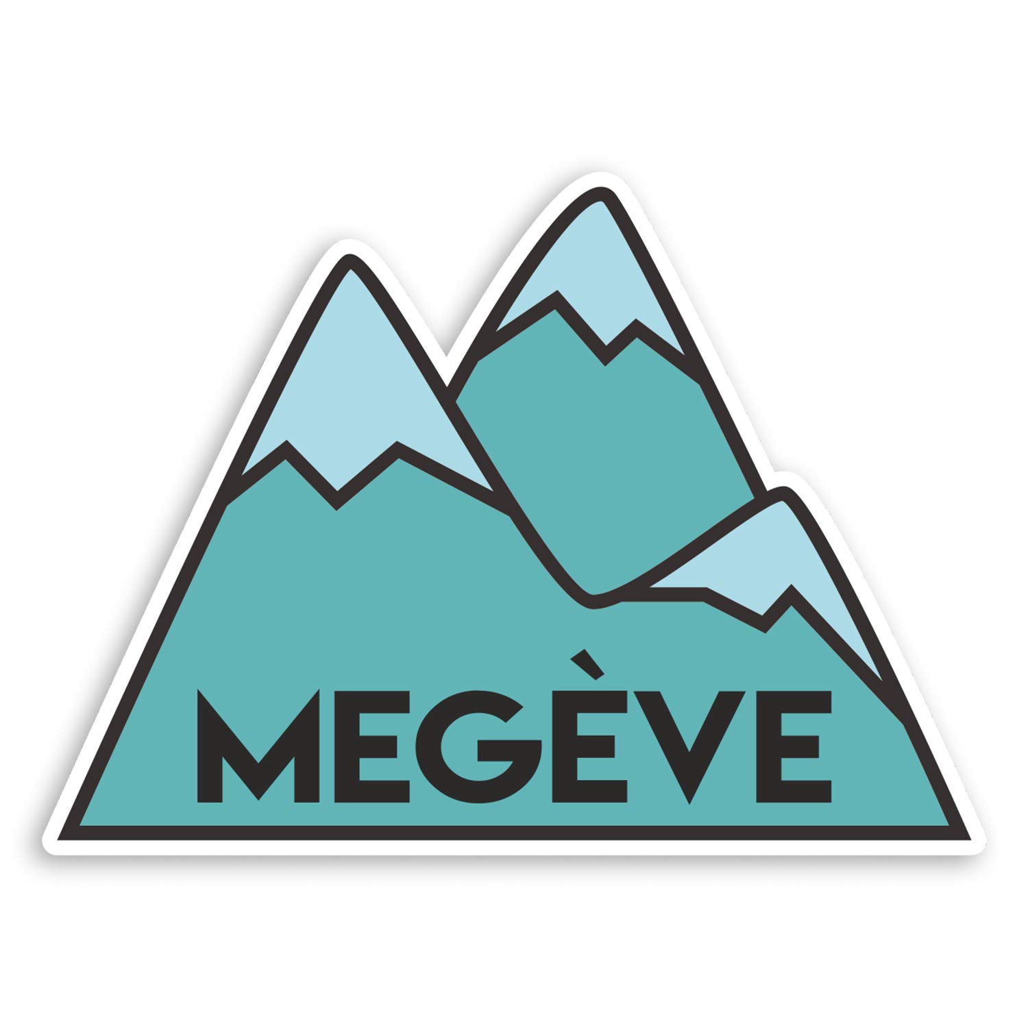 Destination Vinyl Ltd Multi 2 X 10Cm Megeve France Vinyl Stickers - Ski Mountain Luggage Sticker #31418 (10Cm Wide)
