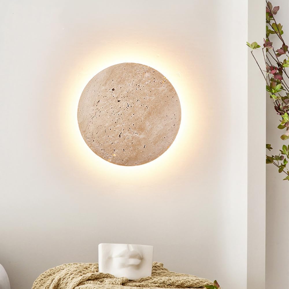 Jadssox nordic kinkiet ścienny oświetlenie okrągła lampa ścienna kamień naturalny kinkiet kryty kinkiety ścienne w stylu art deco nowoczesne światła do montażu na ścianie do salonu sypialnia nocna prz