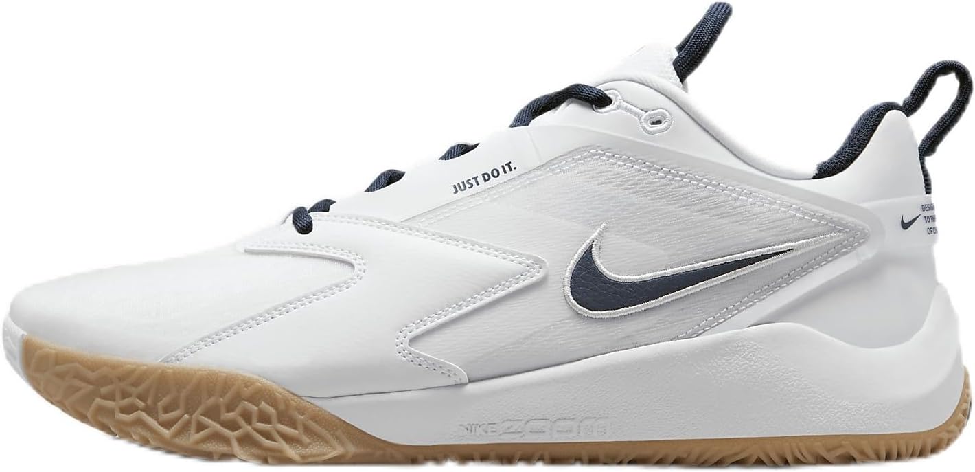 Nike HyperAce 3 Volleyball Shoes (FQ7074-107, White/Photon Dust/College Navy) Size 5