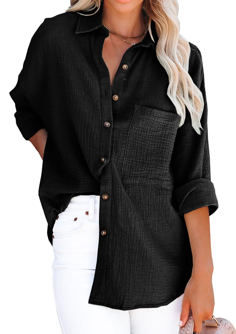 ZC&GFWomen's Comfy Long Sleeve Side Split Casual Tunics Tops Blouses Tshirts