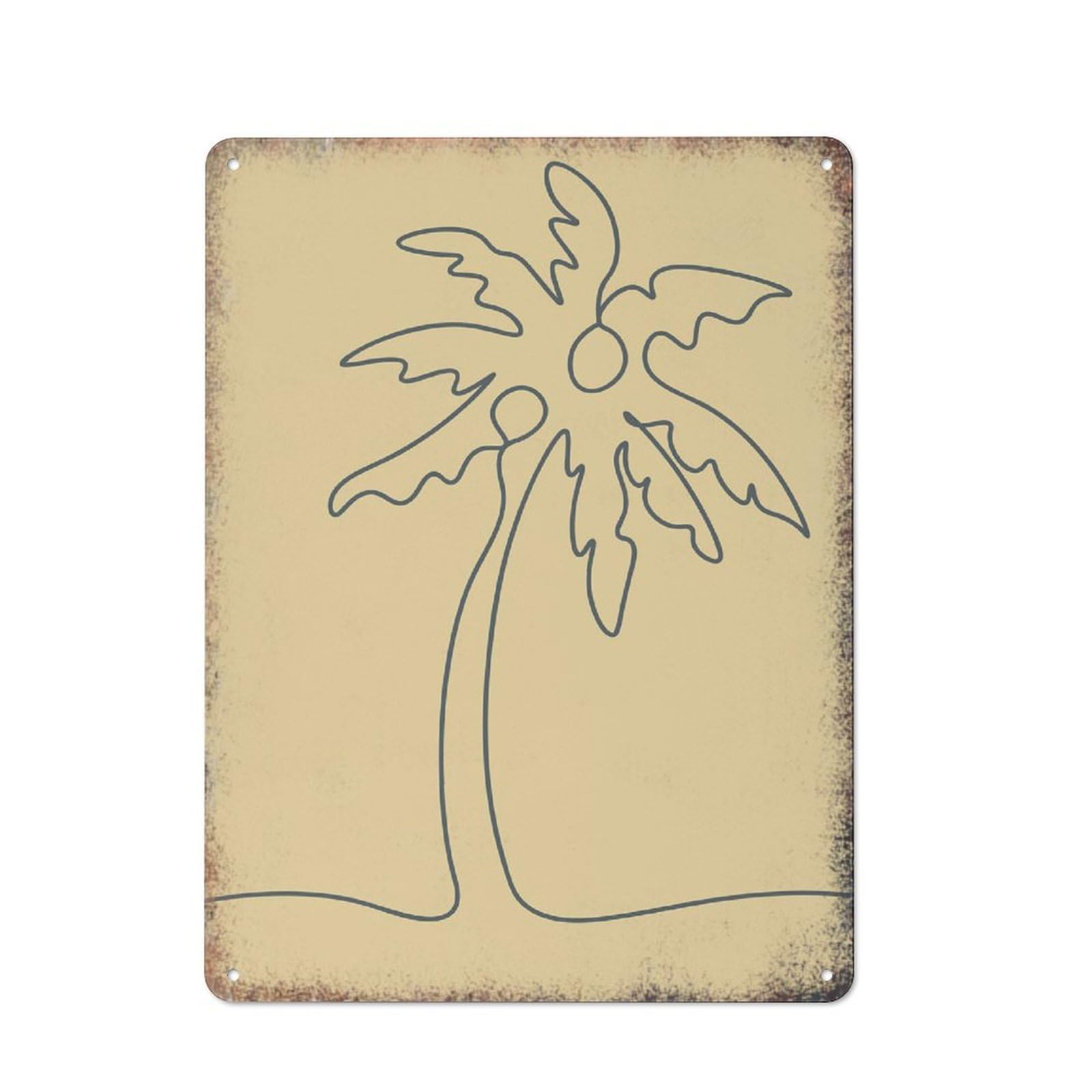 Palm Tree Trendy Continuous Art Plaque, Tropical Style Household Wall Decor, Leisure Space Decor,8x12 Inch