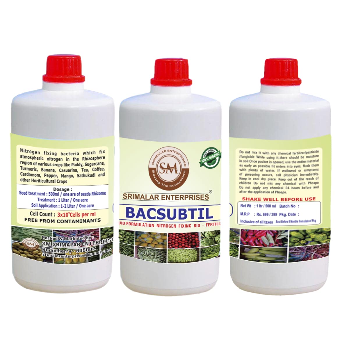 SM SRIMALAR ENTERPRISES Bacillus subtilis Bio Fertilizer for Plants ...