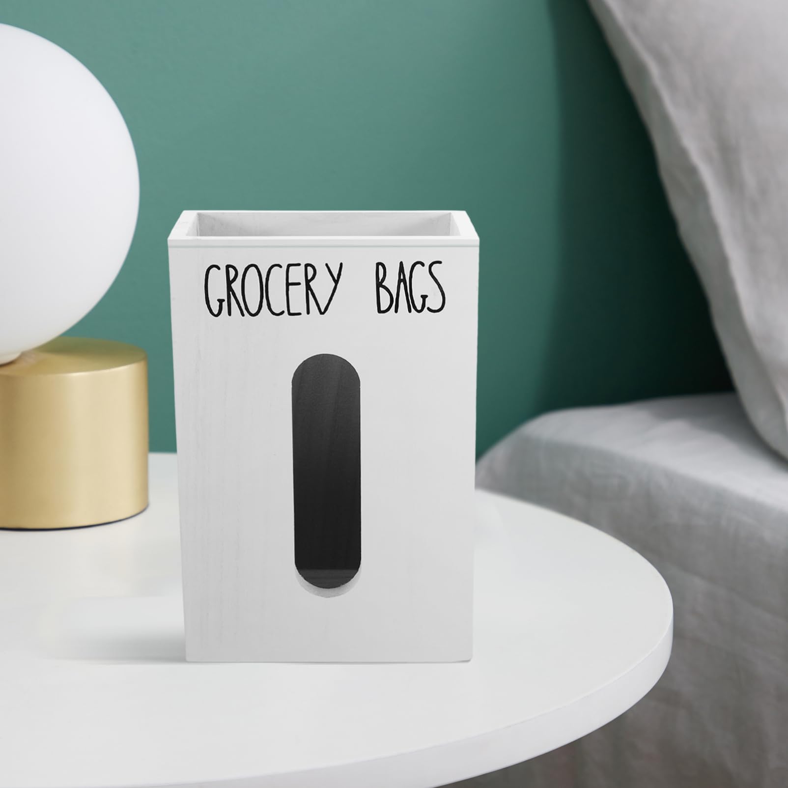 Luxshiny Müllbeutel Aufbewahrungsbox aus Holz Rustikaler Organizer für Plastiktüten und Einkaufstaschen Kompakter Spender für Küche und Büro Langlebig und Platzsparend