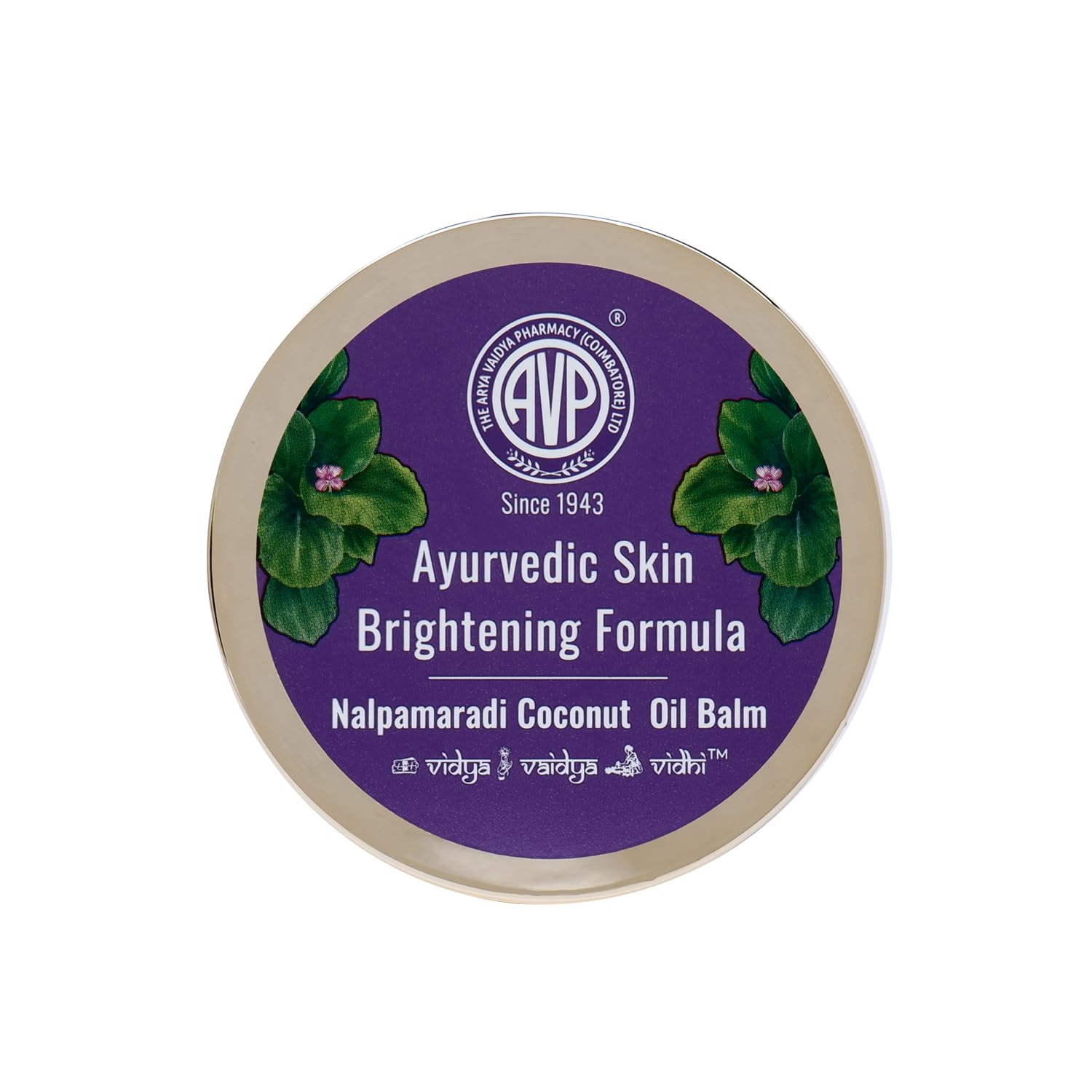 AVP Nalpamaradi Coconut Oil Balm 40g, Ayurvedic De-Tan Balm for Skin Brightening, Tan Removal, Acne Marks, Dark Spots and Blemishes, with Pure Turmeric and Sandalwood, Paraben Free, Chemical Free