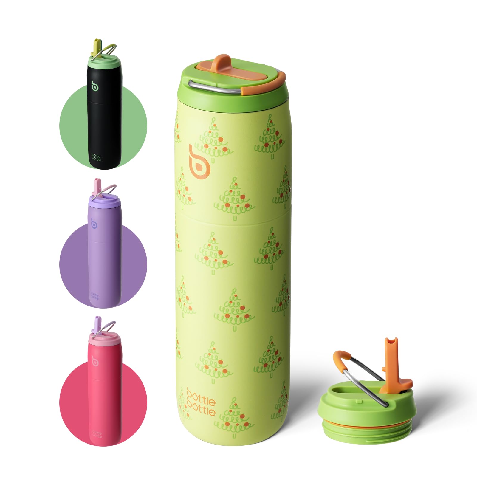 BOTTLE BOTTLE Stainless Steel Water Bottle with Straw Lid and Handle 32 oz Vacuum Insulated Cup for Sports Travel Gym Hiking,Leak-Proof Wide Mouth