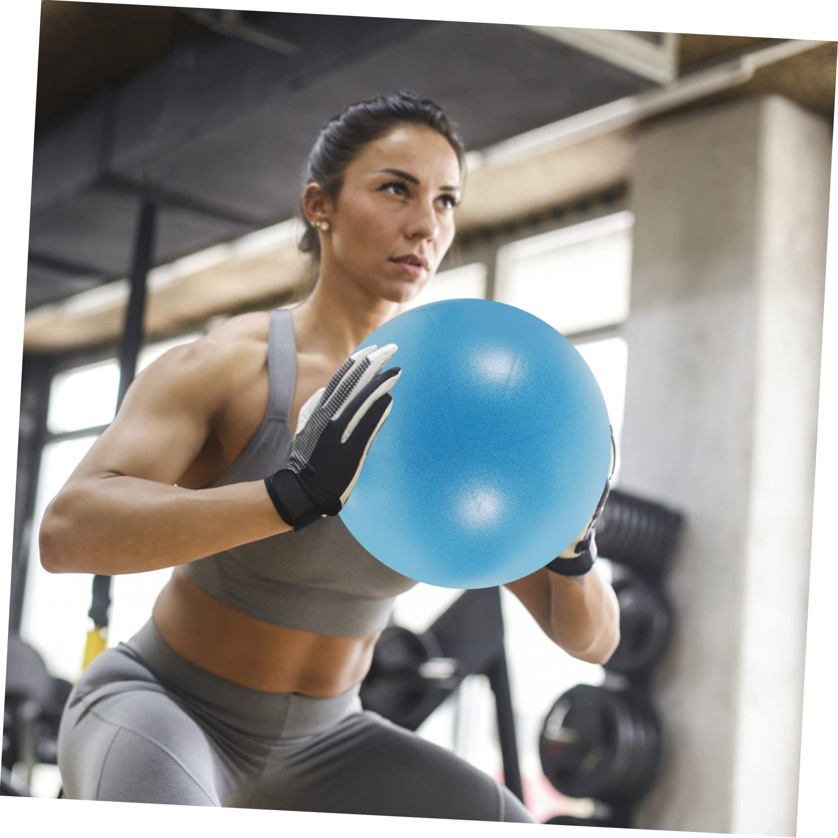 BESPORTBLE Home Workout Pilates Ball 9 Inch Small Exercise Ball for Core Yoga Physical Therapy Portable Pump Non-Slip