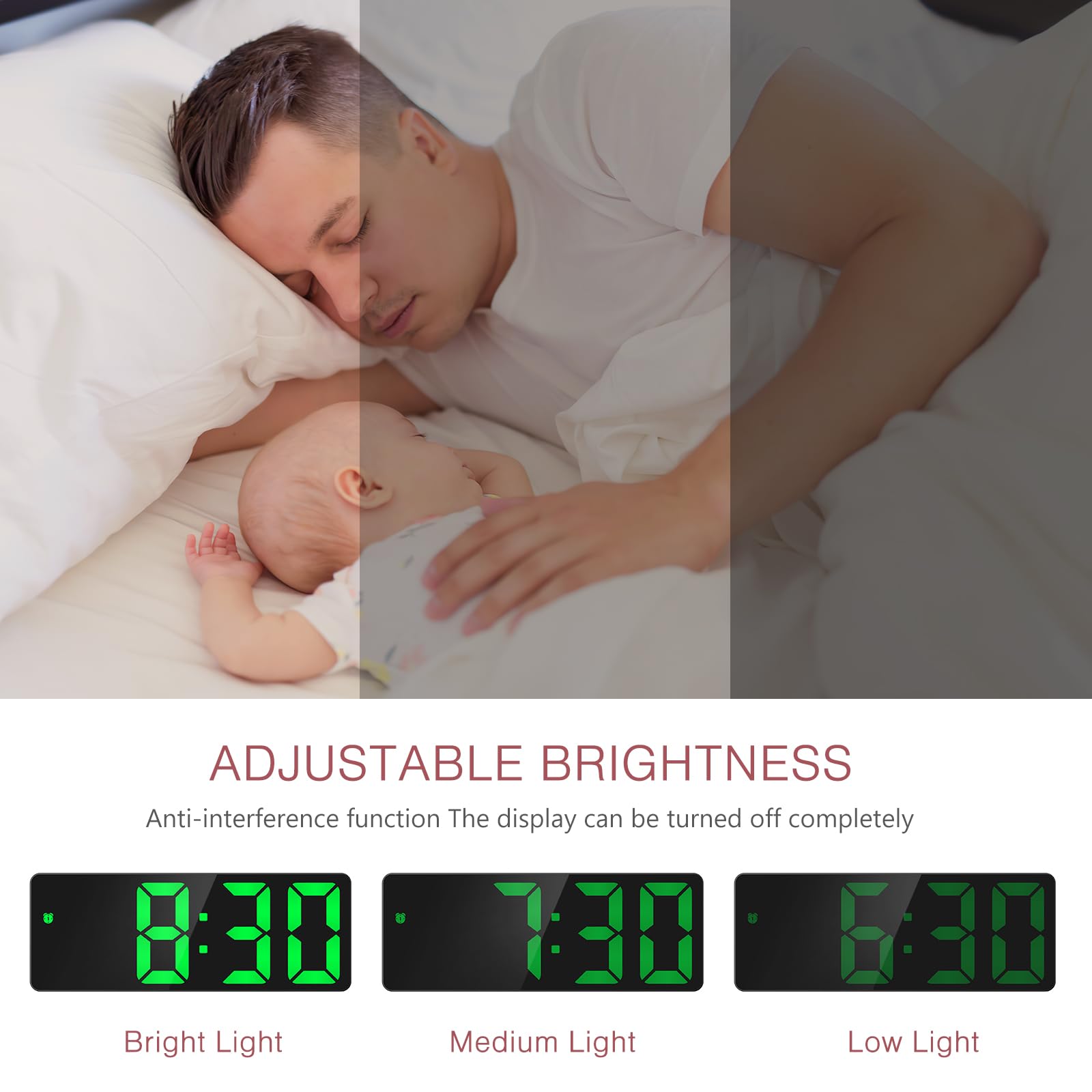 Sveglia Digitale LOFICOPER Con Comando Vocale E Touch, Display LED 6,3 Pollici