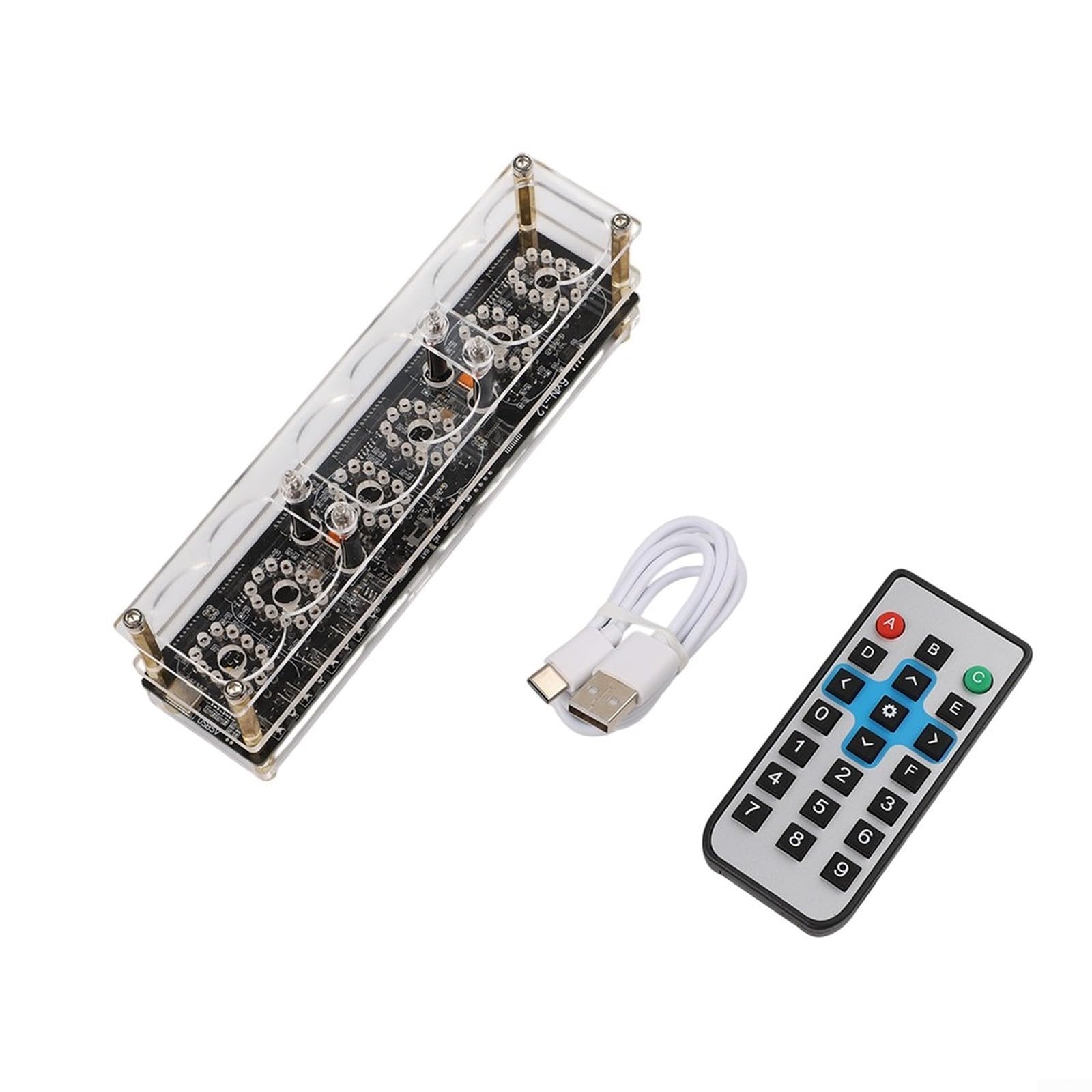 Soporte para relojes IN-12, pantalla de 4 dígitos, compatible con versión premium, incluye mando a distancia, CC 5 V, conector USB-C (excluyendo pipes)