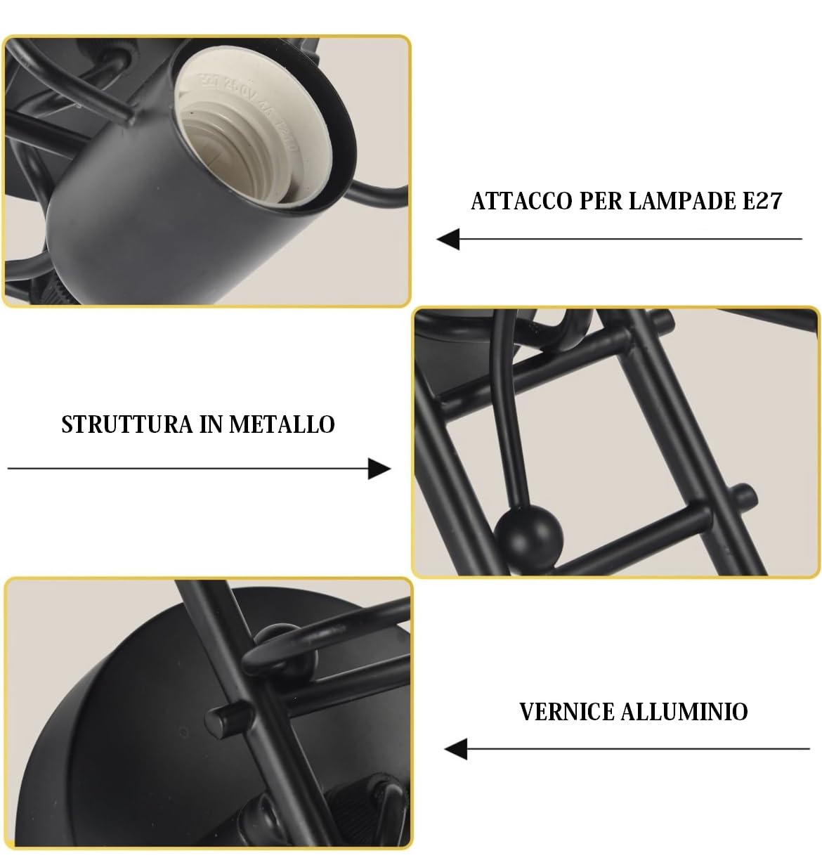 Applique A Parete Attacco E27 Lampada Da Parete Omino Su Scala IP20 - Foto 3