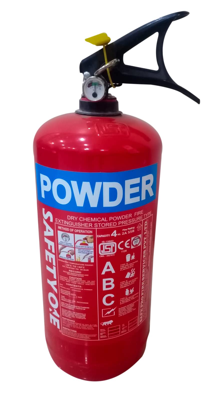 Vns Yuvraj New isi ABC Type Fire Extinguisher 6kg | Fire Extinguisher for Home use Car Kitchen fire Safety Cylinder | Pack of 1 | Multipurpose | Red Colour-image-46