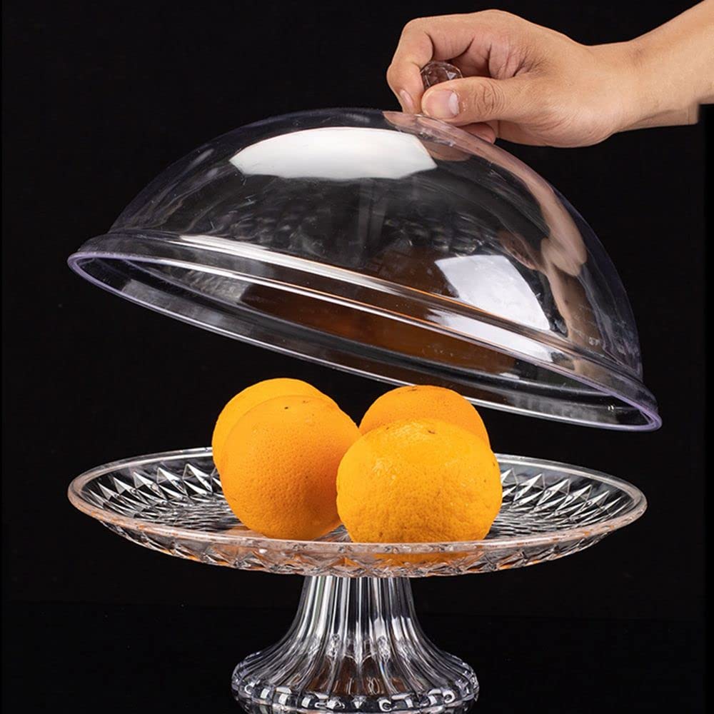 Vassoio Per Torte Con Coperchio Acrilico E Base In Legno - 26,5x26,5x16 Cm, Multiuso Per Casa E Ristorante