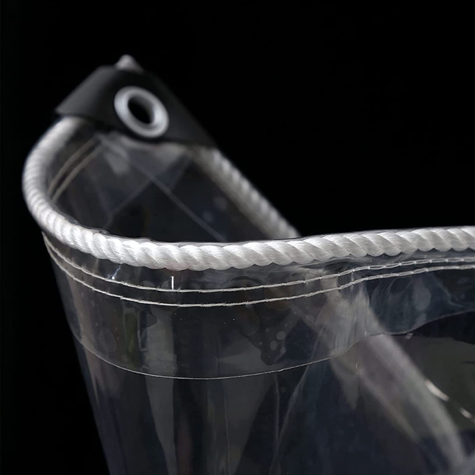 Telone impermeabile trasparente con occhielli, materiale PVC pieghevole