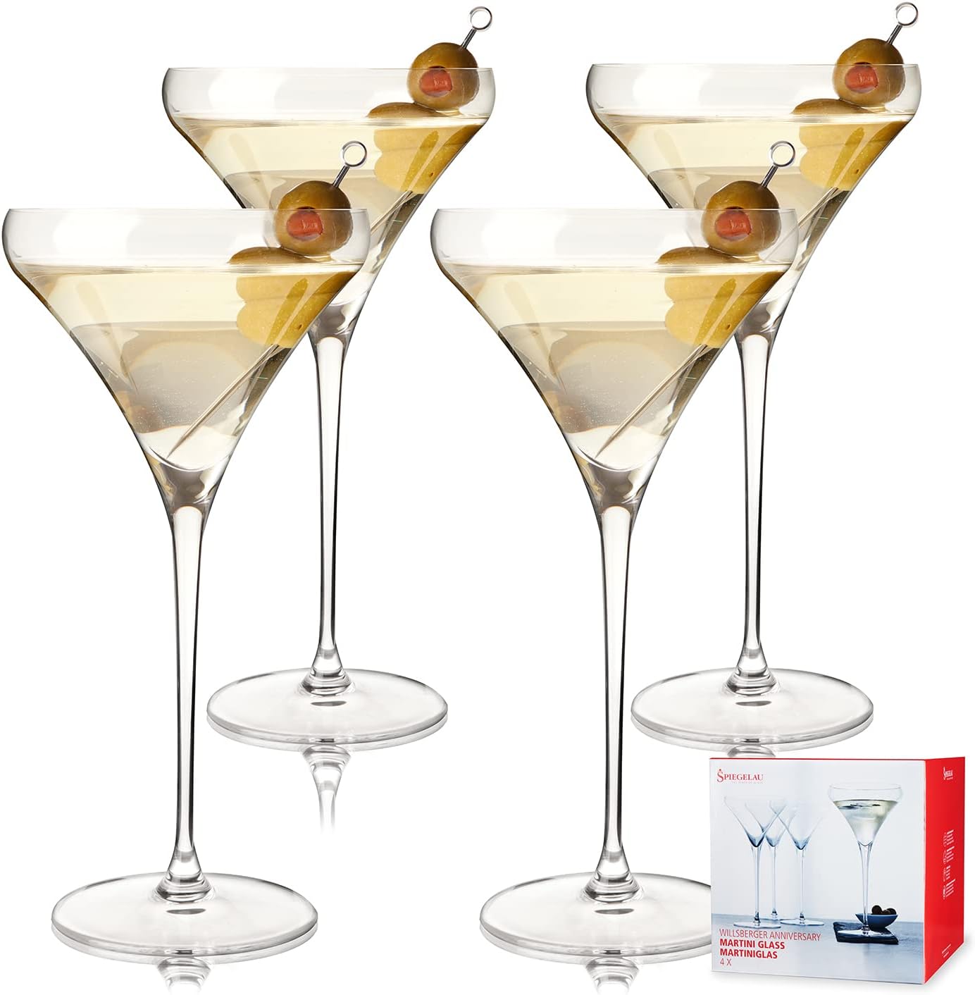 Spiegelau Willsberger Martini Glasses Set of 4 EuropeanMade Crystal