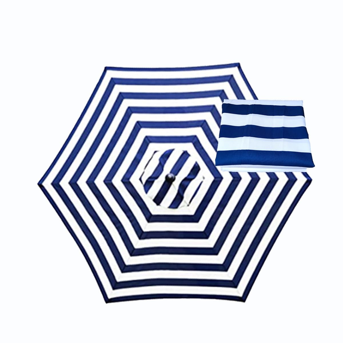 BEEGMA Sun Umbrella Replacement Cloth 6 Arms/8 Arms Replacement Parasol Canopy Cover 2.0m 2.30m 2.50m 2.70m 3.0m Outdoor Patio Garden Umbrella Canopy (Color : Blue bar, Size : 2.0m/6.5FT-6Ribs)