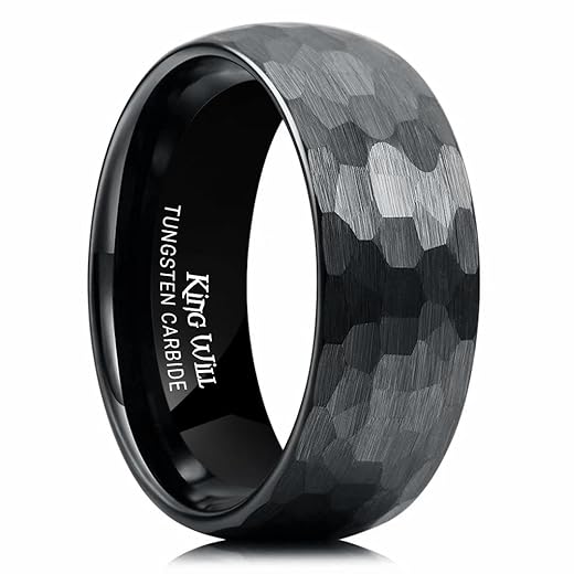 Hammered Tungsten Wedding Ring