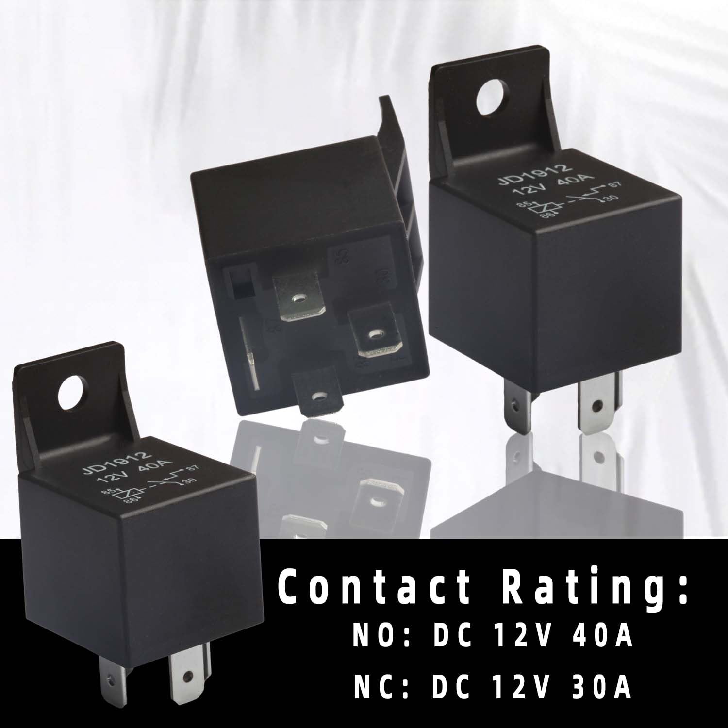 RELÈ 4 PIN 12V 40A MOD. JD1912 DC 40A 14VDC SPDT PER AUTO CAMION BARCHE LAMPADE
