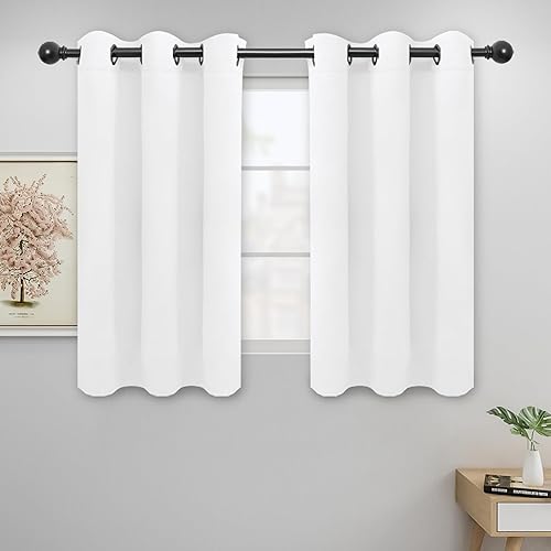 Easy-Going Cortinas opacas para dormitorio, aislamiento térmico sólido con ojales, cortinas de ventana para reducción de ruido, cortinas de