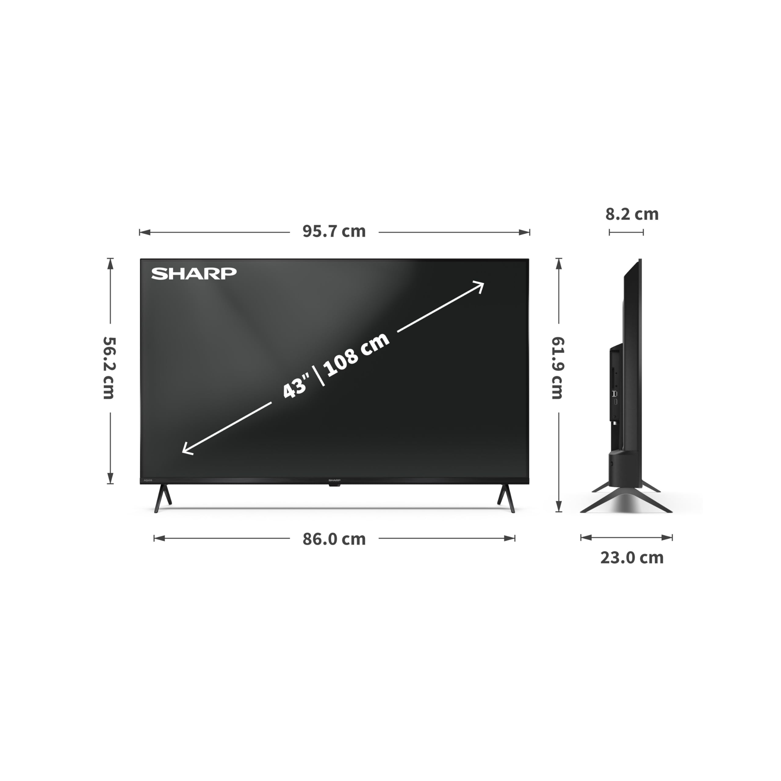 43HM5245E - Smart TV 43 Pollici 4K QLED DVB-T2 H.265/HEVC Nero Classe Energetica G