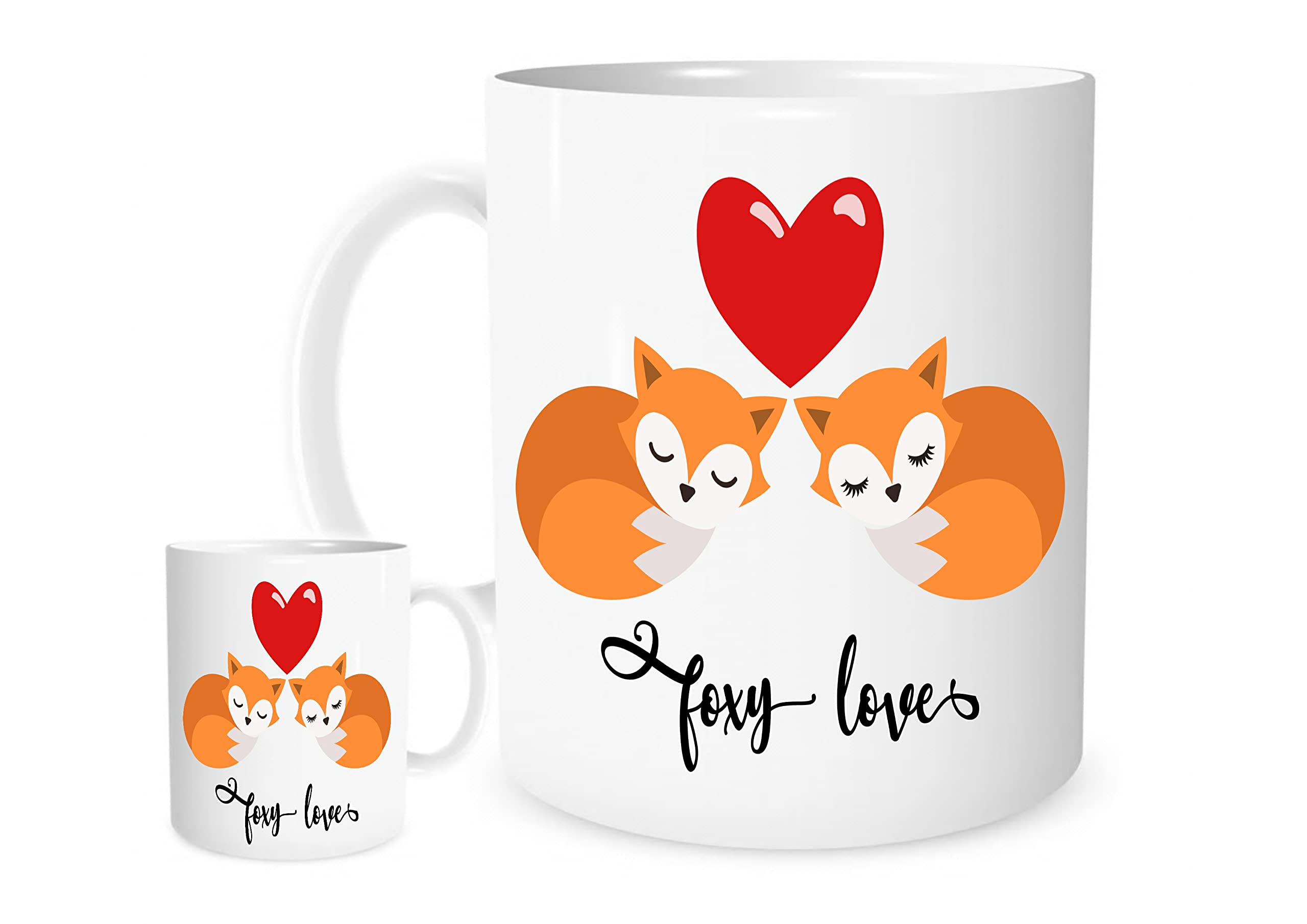 Stoneys Badges 11OZ Foxy Love Valentines Mug for Tea or Coffee