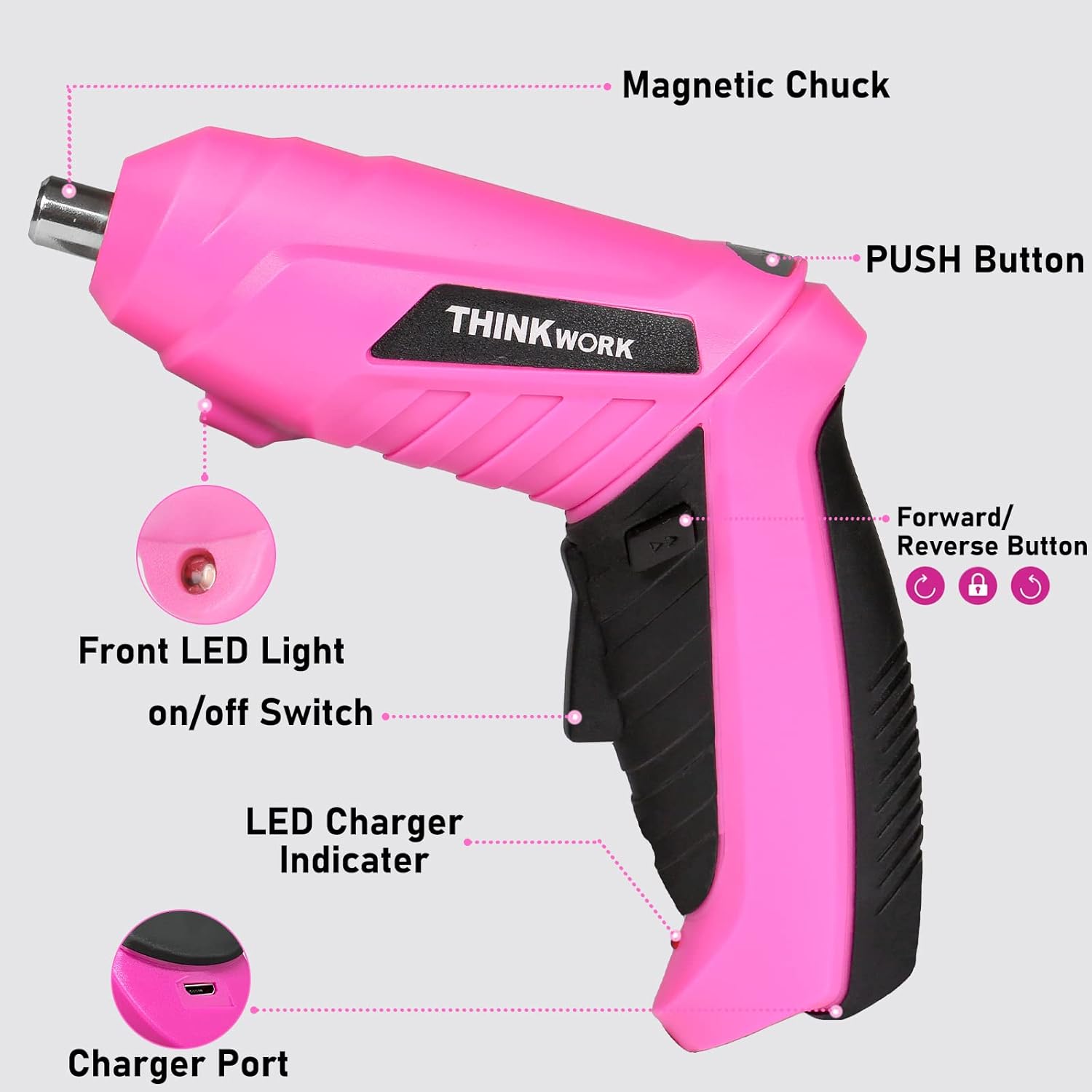 Cordless screwdriver with light Clearance