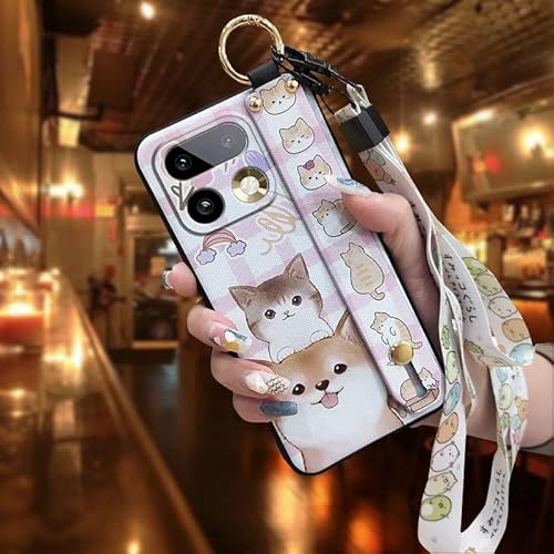 Phone Case Compatible with OPPO Realme16 Pro Plus, Shockproof Dirt-resistant Lanyard Waterproof Kickstand Anti-dust Design Carto