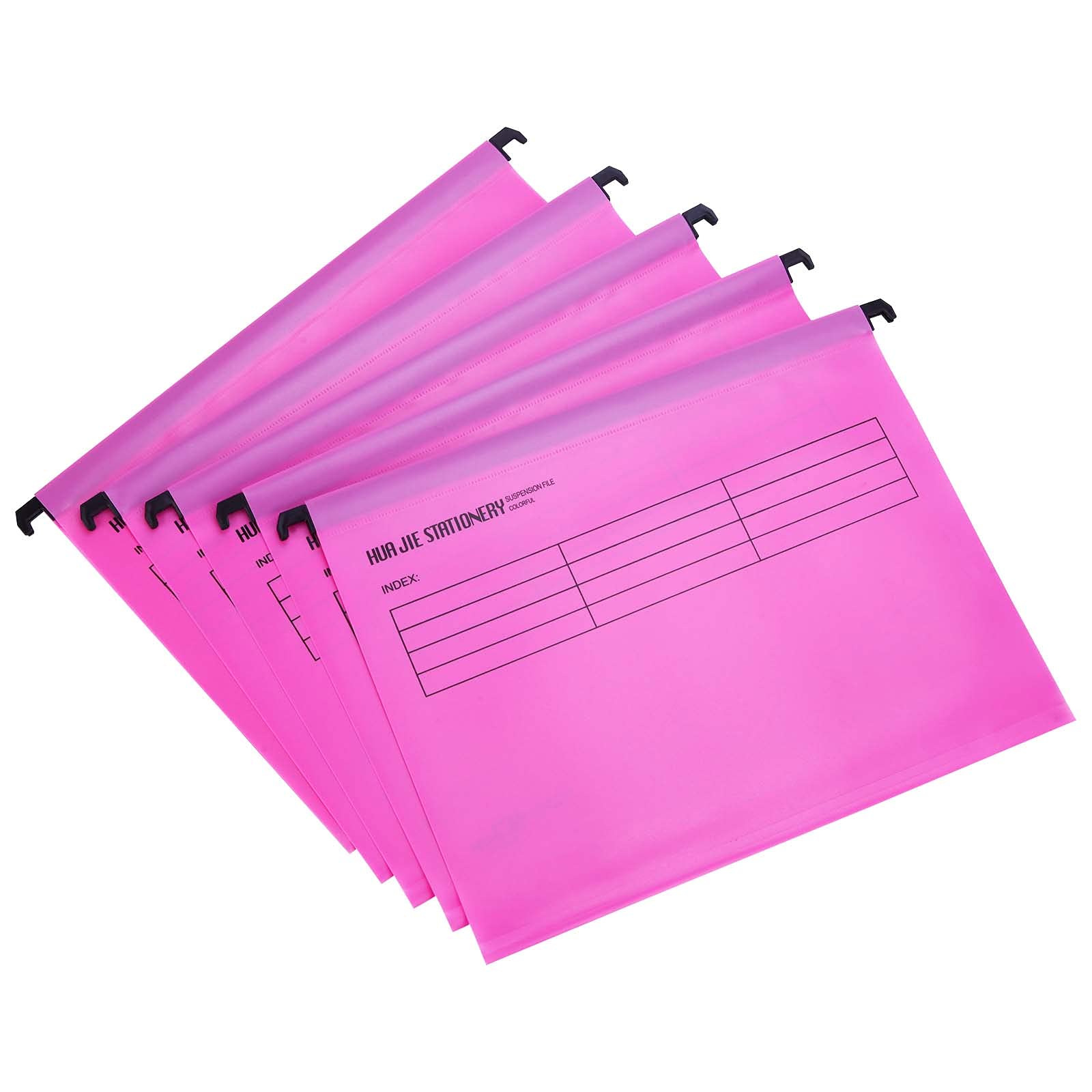 Cartelle Sospese in Polipropilene, formato A4, confezione da 12, Rosa, Cartelline Sospese con linguette e inserti per Schedari, per ufficio, casa, scuola