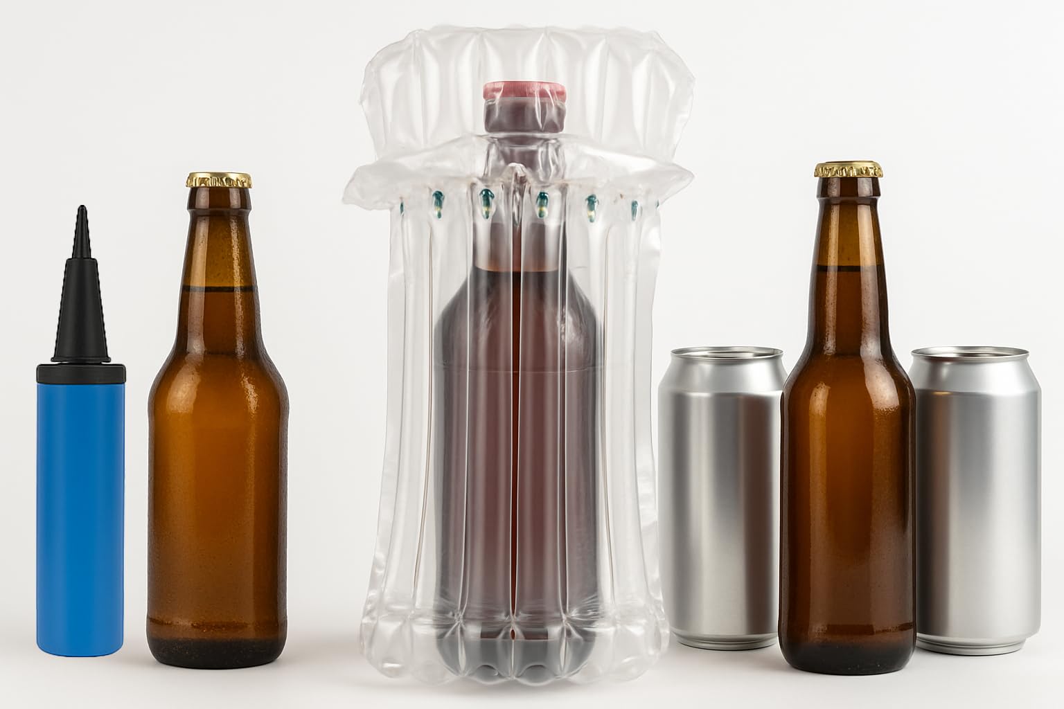 Inflatable Bottle Air Cushion Packaging Bags – Air Column Protective Sleeves for Beer & Glass Bottles – Bottle Packaging for Shipping & Storage (25)