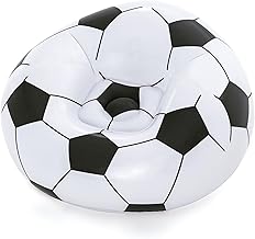Bestway Up In & Over 75010 Inflatable Football Chair 114 x 112 x 66 cm, Black and White
