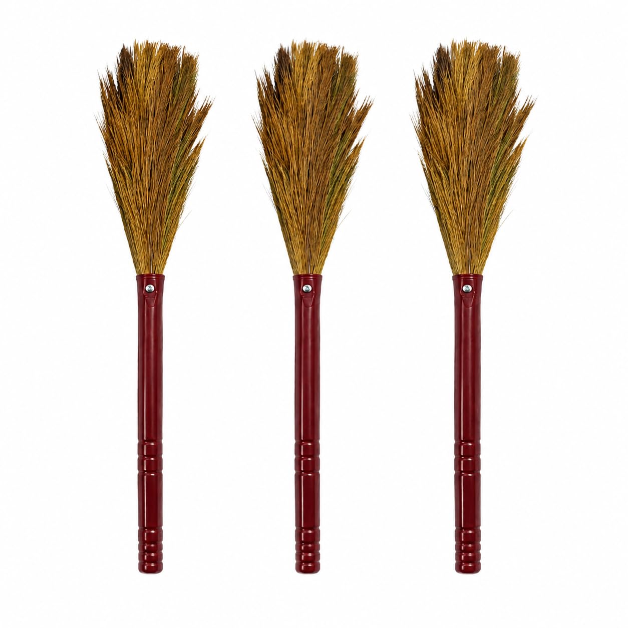 Ulfira Natural Grass Broom with 46-Inch Long Handle | Premium No Dust Grass Broom 3pes-image-6