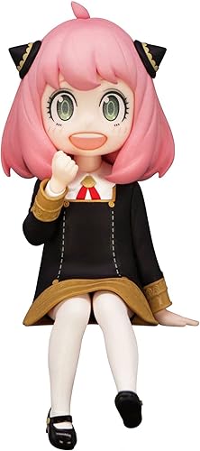 Furyu SPY×Family Noodle Stop - Figura de PVC Spy Family Anya incluida piezas de repuesto para la cara figura de tapón de fideos