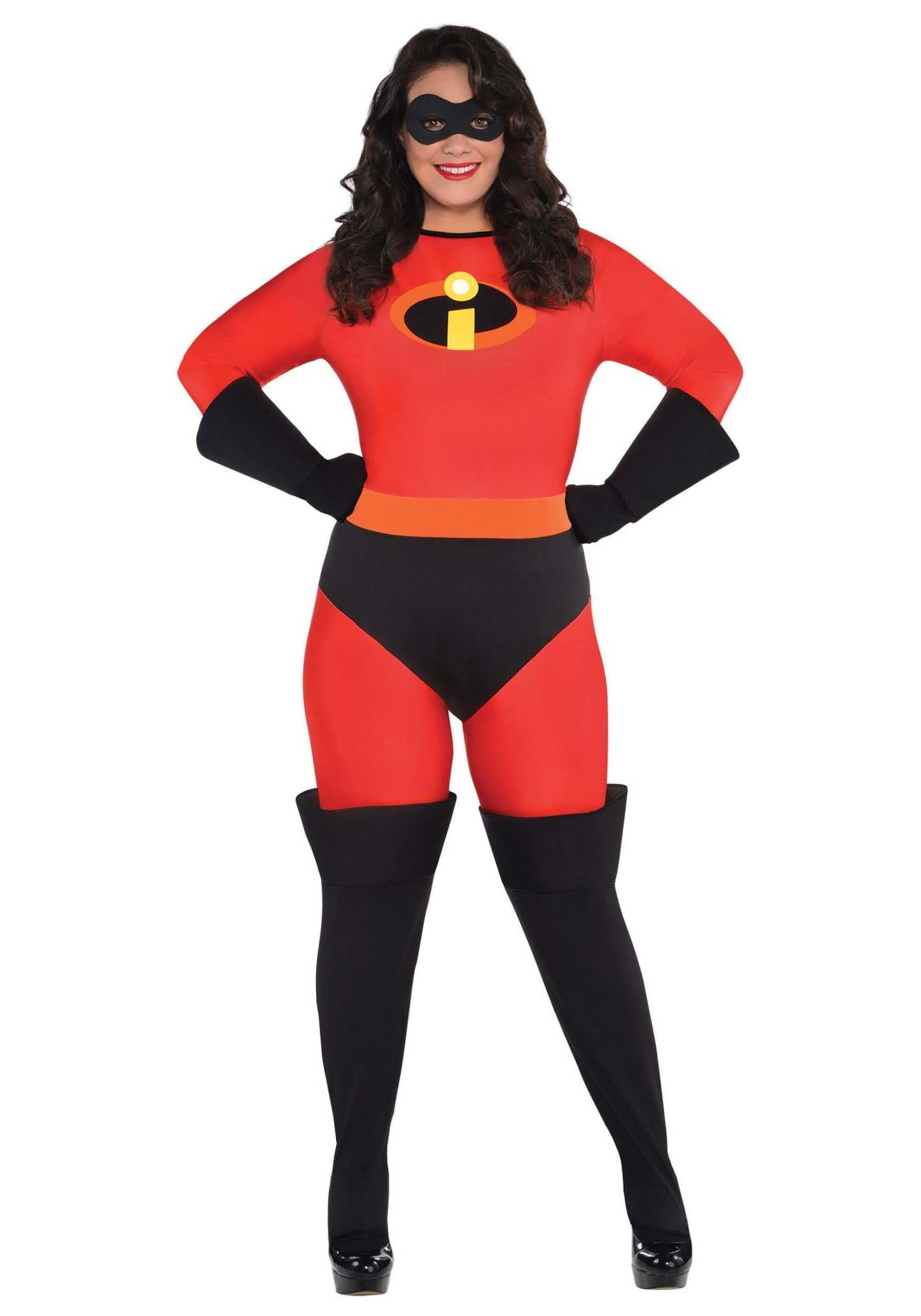 Party City Deluxe Mrs Incredible Costume for Women - Disney The Incredibles Costume Includes Jumpsuit, Gloves & Mask - Costumes for Halloween, Birthday Parties & Themed Event