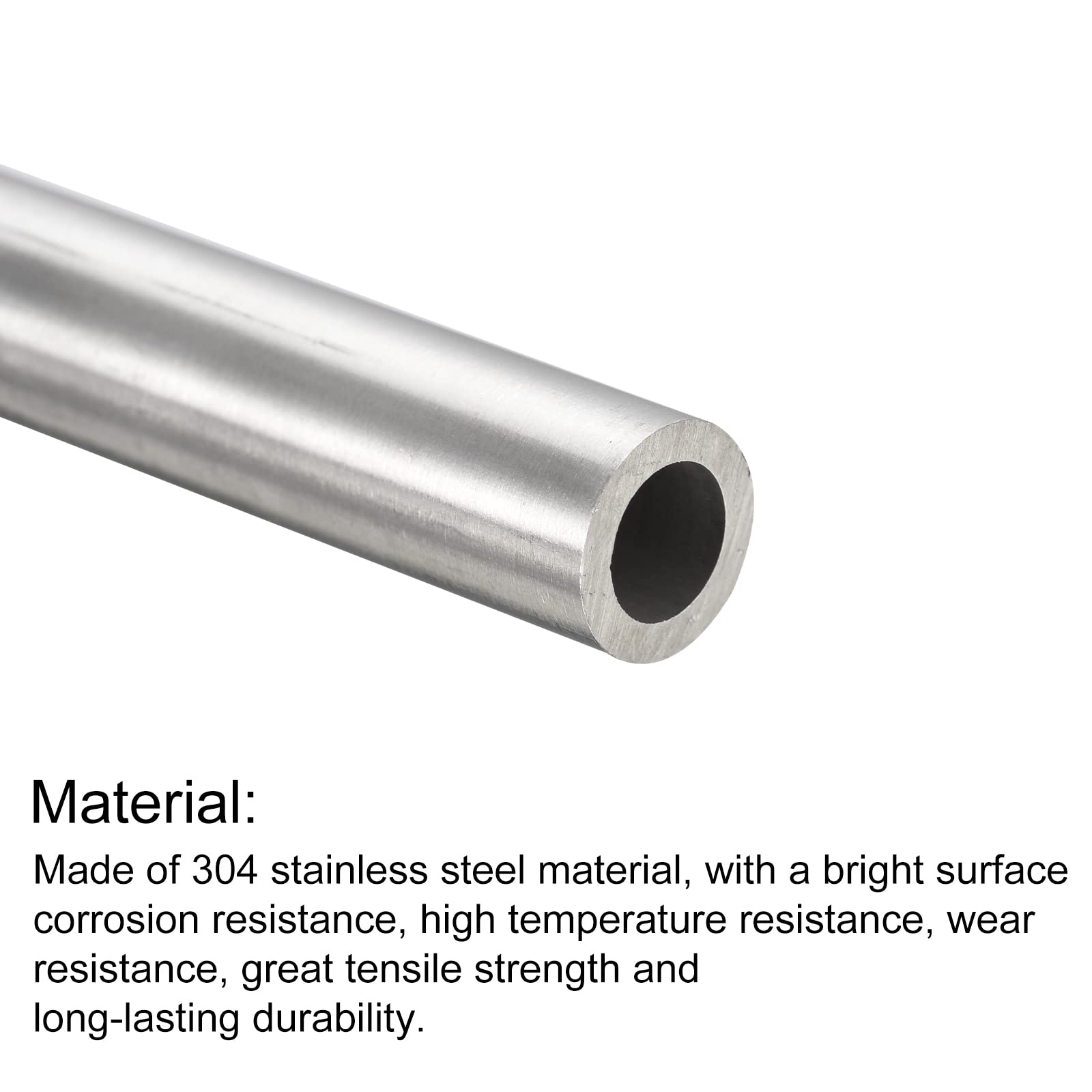 QUARKZMAN 304 Edelstahl Rohr 16mm Außendurchmesser, Runde Nahtlose Edelstahlrohr 2mm Wandstärke, Edelstahl Gerade Rundrohr 300mm Länge, Silber Metallrohr für Industrie Heim Gartendekoration