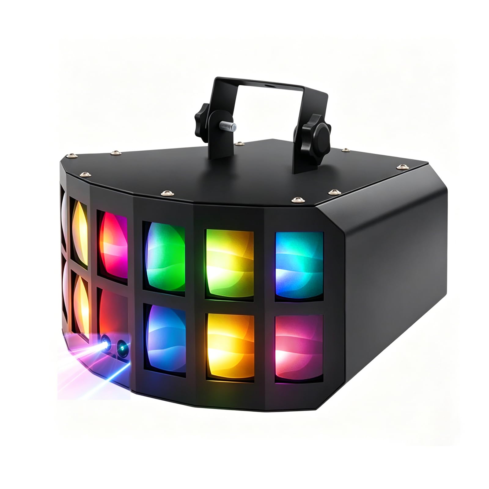 DJ Lights Party Light, Stage Disco Light 4 in 1 RGBW Derby Beam, Led Strobe, Remote & DMX Control Perfect for Wedding Bar Club Disco Party Festival Stage & DJ Lighting, Black