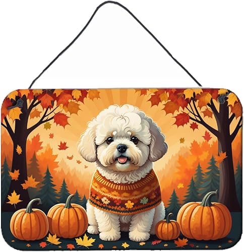 Caroline's Treasures DAC1020DS812 Bichon Frise - Letrero de metal de aluminio para colgar en la pared o la puerta, placa de baño para cocina,