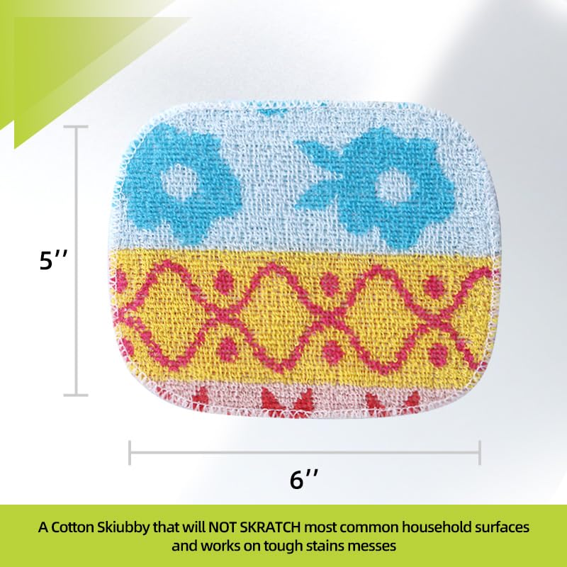 Image of Perfect Scrub, 3-Pack Reusable,Scouring Pad, Non-Scratching Dish Scrubber for Kitchen and Household Cleaning, Planet-Friendly, Dishwasher Safe Soft Scrub, Assorted Colors and Designs.