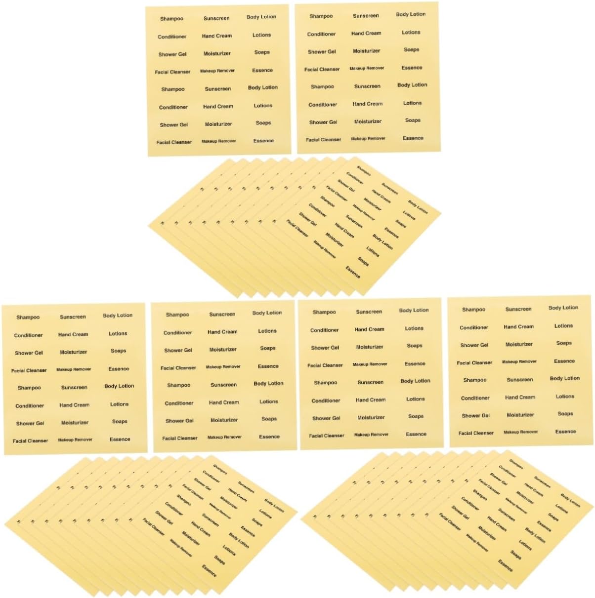 Amosfun 60sheets Travel Lotion Bottle Labels Adhesive Stickers for Skincare and Toiletries Organization Self-Adhesive Bathroom Labels for Easy Classification and Storage