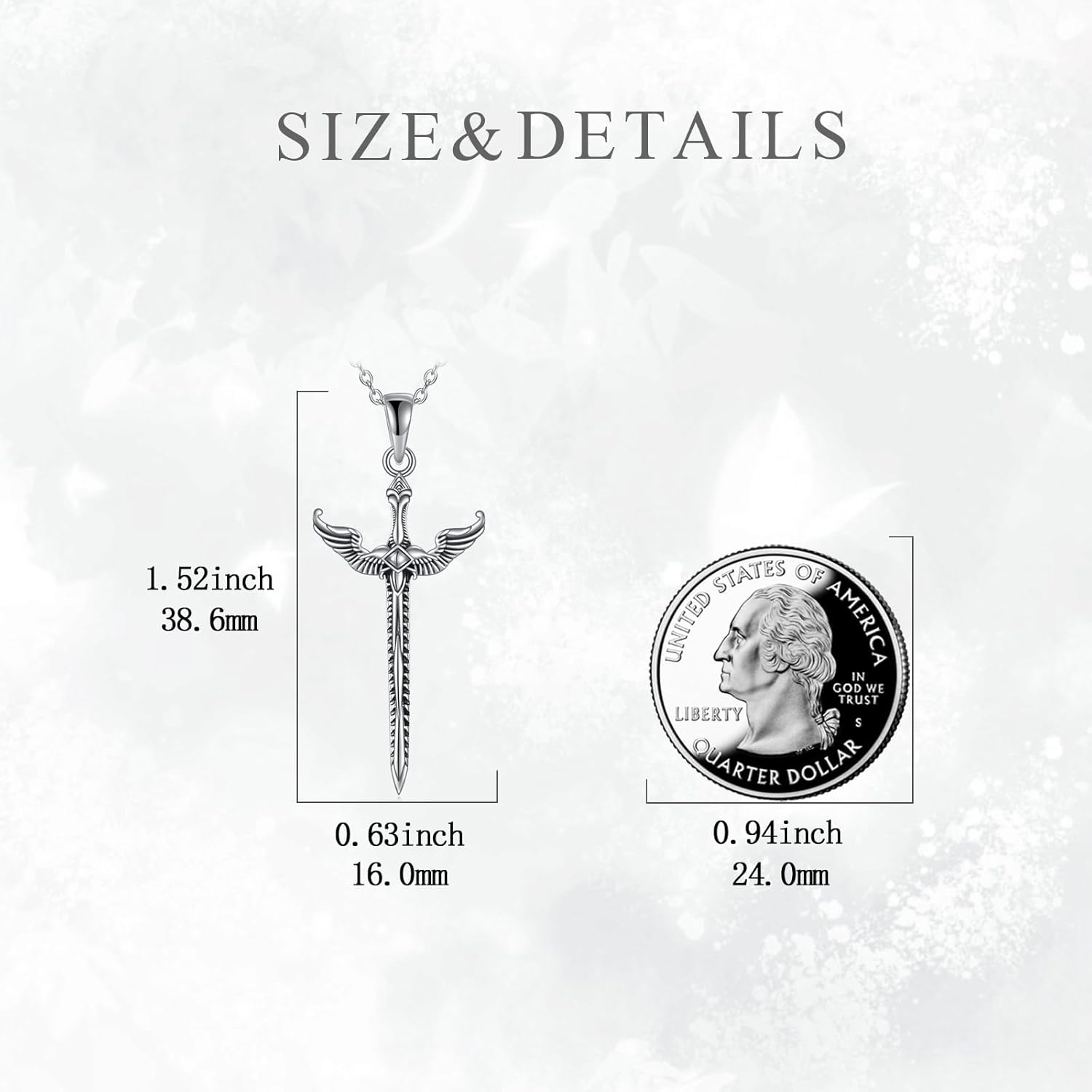 POPLYKE Sterling Silver Sword Pendant Necklace Sword Crown Pnedant Necklace for Women Men - Image 5