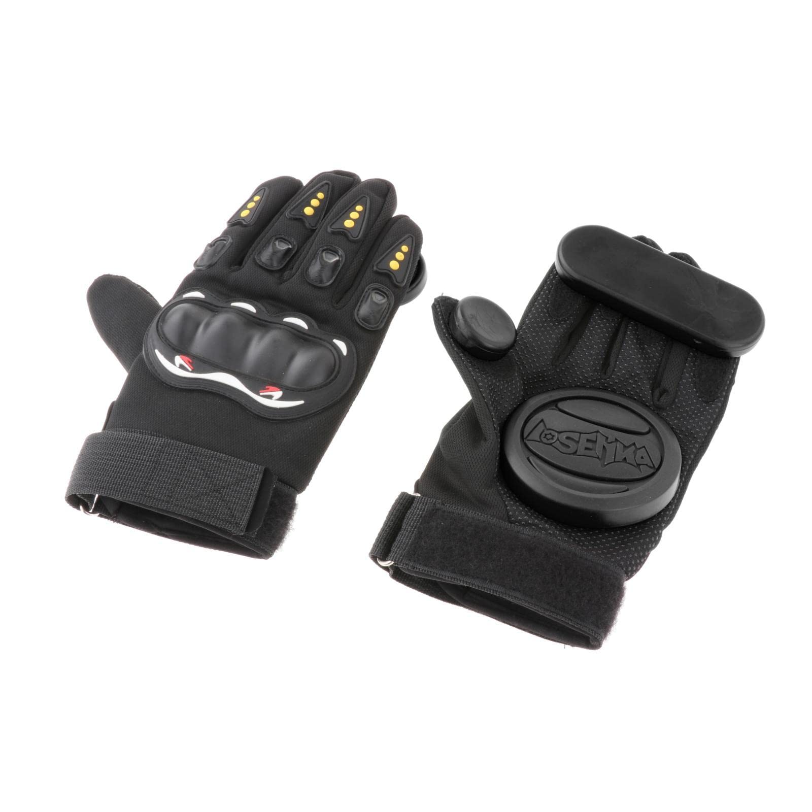 predolo Guanti da Skateboard Standard Longboard Downhill Slider Guanti Pattinaggio Equipaggiamento Protettivo Polso, Nero