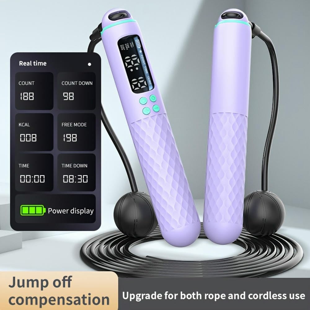 Corde à Sauter électronique Rechargeable par USB, Compteur de Tension réglable, enregistreur de mémoire, entraînement de Force et de Fitness