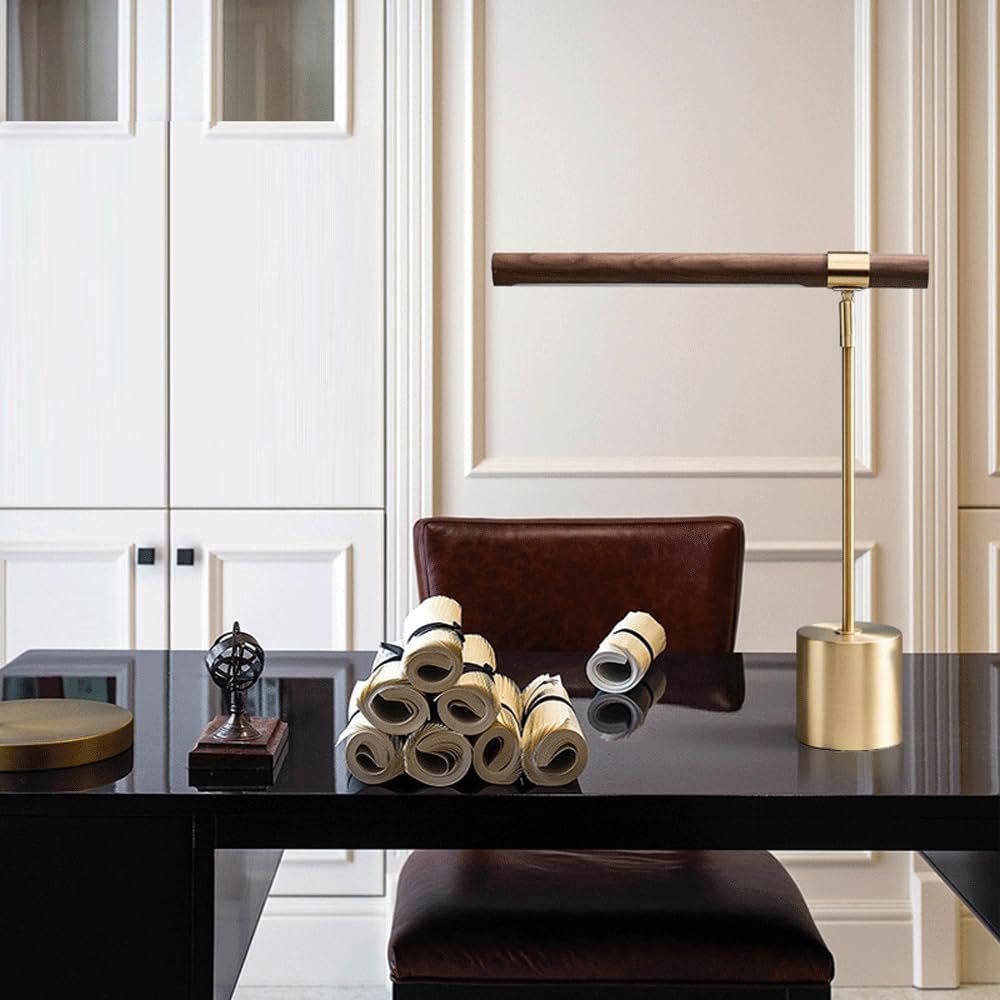 MEGHALI Lampe de Bureau LED en Grain de Bois, Design Moderne et Simple, éclairage d'intérieur, luminaire décoratif de Plafond, idéal pour Un Salon, Une Chambre à Coucher ou Un Bureau