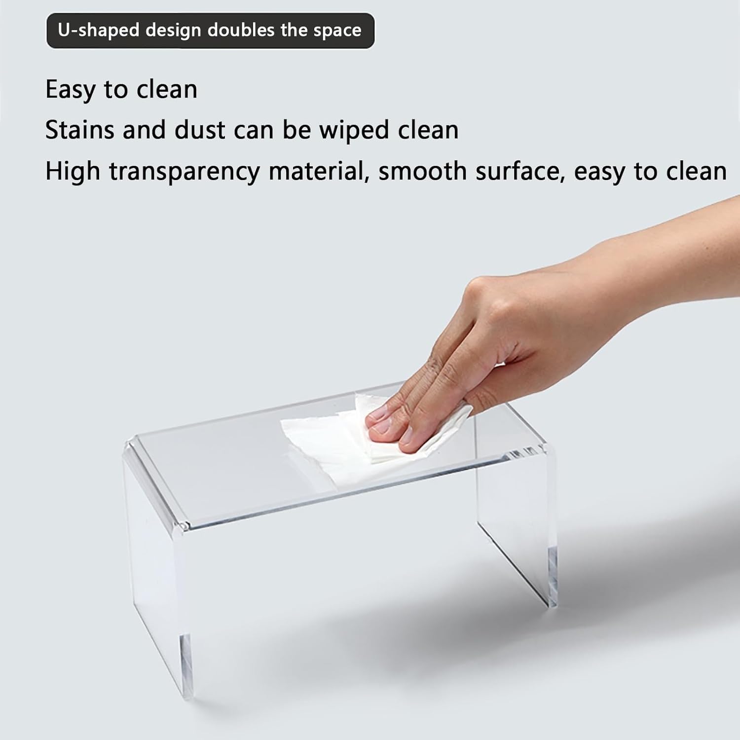 Clear Riser for Home Decor Decorative Shelf Risers,Acrylic Shelves,Acrylic Display Risers Rectangle Clear Tabletop Display Riser Shelf for Figures Cupcake Risers Stand Decoration and Organizer