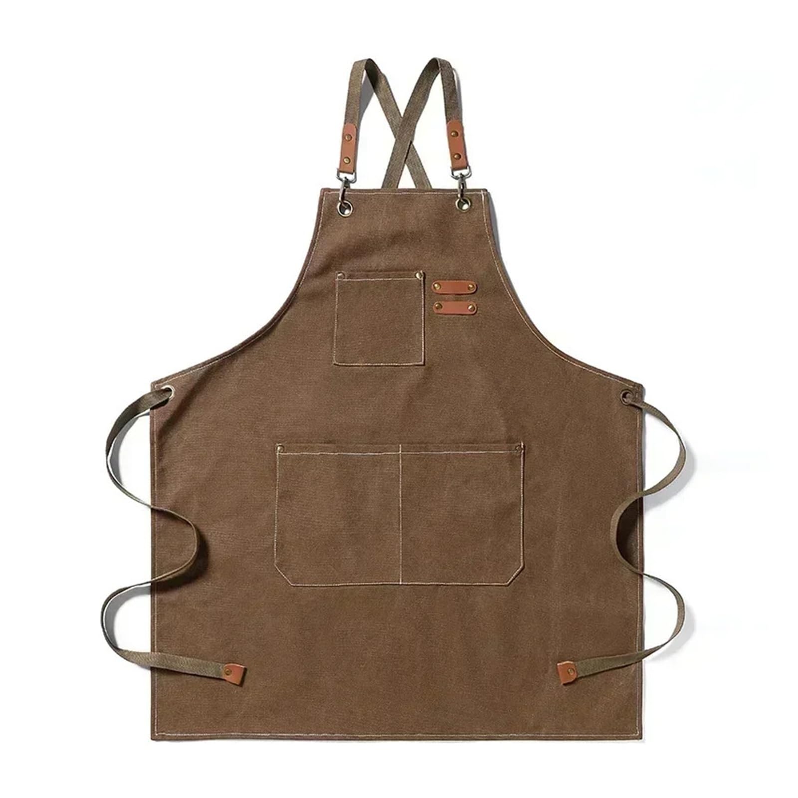 Edede Women's Yellow Carton Welding Apron, Apron Fashion Canvas Kitchen Aprons Work Apron For Restaurant Bar Shop Cafes Studios(Yellow Carton)