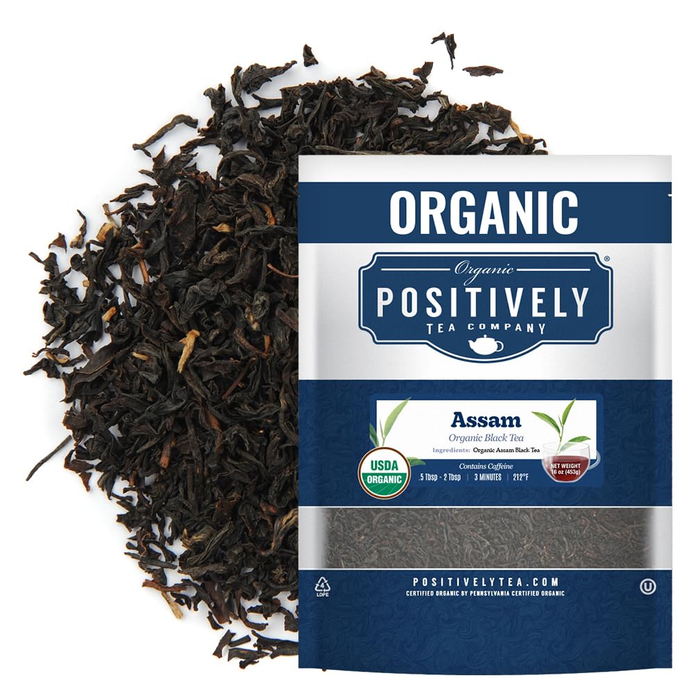 Organic Positively Tea Company, Assam TGFOP Black Tea, Loose Leaf, 16 Ounce