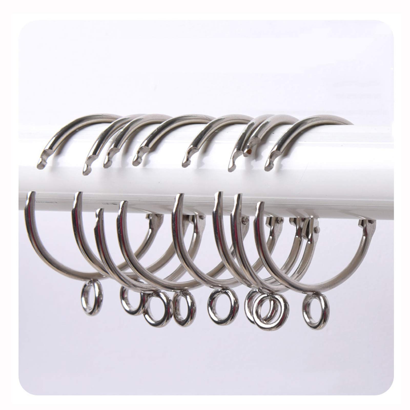 OUDQFCJ 20 Pièces Anneaux Rideaux Douche En Métal à Ouverture Facile