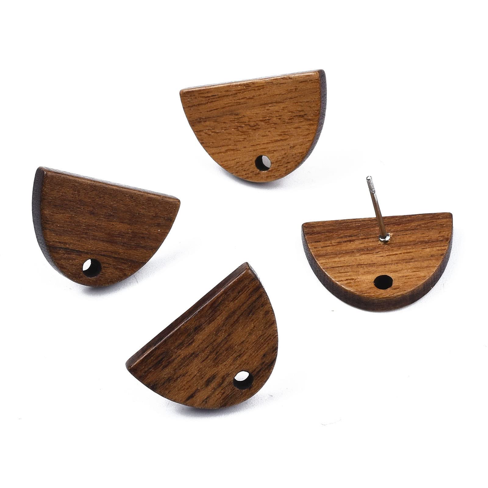 Pendientes de madera de nogal Pandahall 12,5x18mm para fabricación de joyas