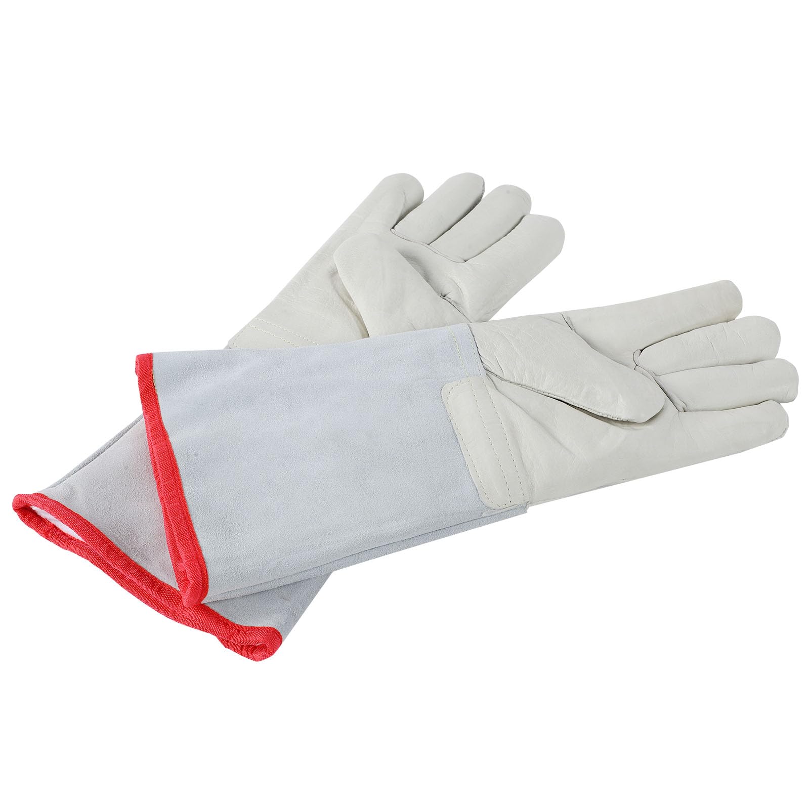 Guante Criogénico Duradero de 40 Cm Diseño Ergonómico Resistencia de -180 °c a -250 °c Guantes de Trabajo de Piel de Vacuno Impermeable para Personal de Cámaras Frigoríficas